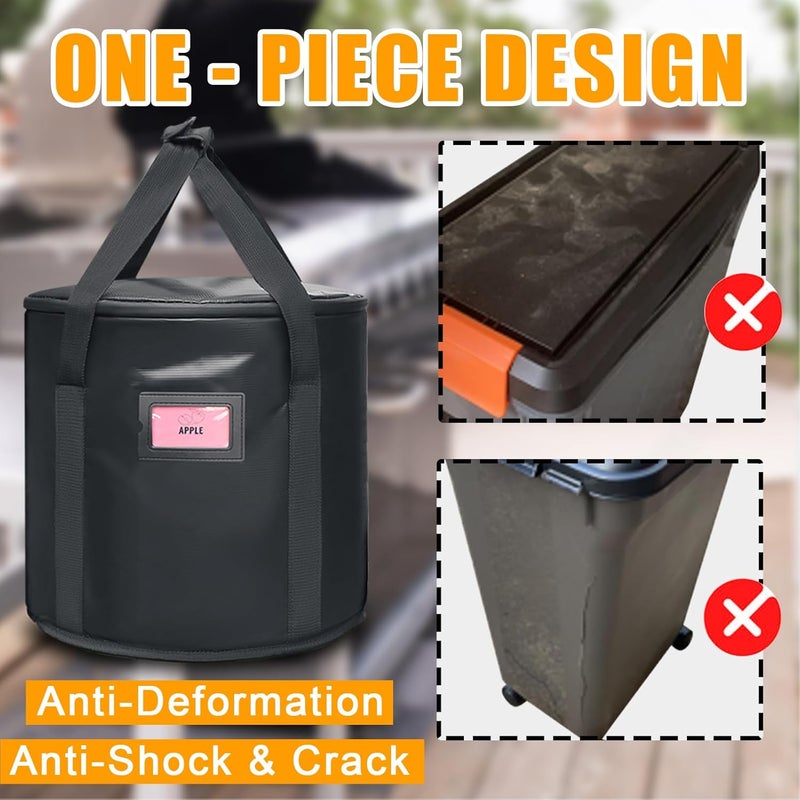 TOHONFOO Upgraded 2PCS 32LBS Pellet Grills Stay Dry Pellet Bin - Wood Pellet Storage Bag Container - Smoker Pellet Dispenser - Anti-Shock Foam Layer Reduces Wood Pellets/Charcoal Chipping - Image 5